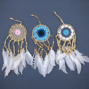 Pastel Blue Macramé Dream Catcher 9cm - Asst Colours