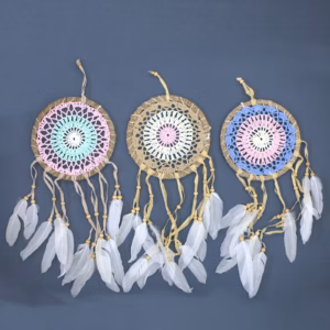 Pastel Pink Macramé Dream Catcher 16cm - Asst Colours