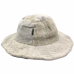 Lappad Festivalhatt med Ståltråd av Hampa & Bomull - Naturlig