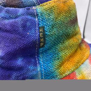 Patched and Wired Hemp & Cotton Boho Festival Hat - Tiedye