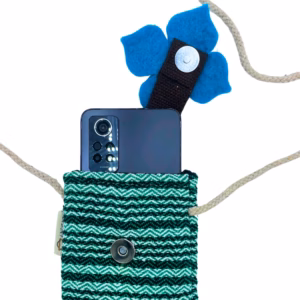 Handytasche Streifen Grün - Blumendekor