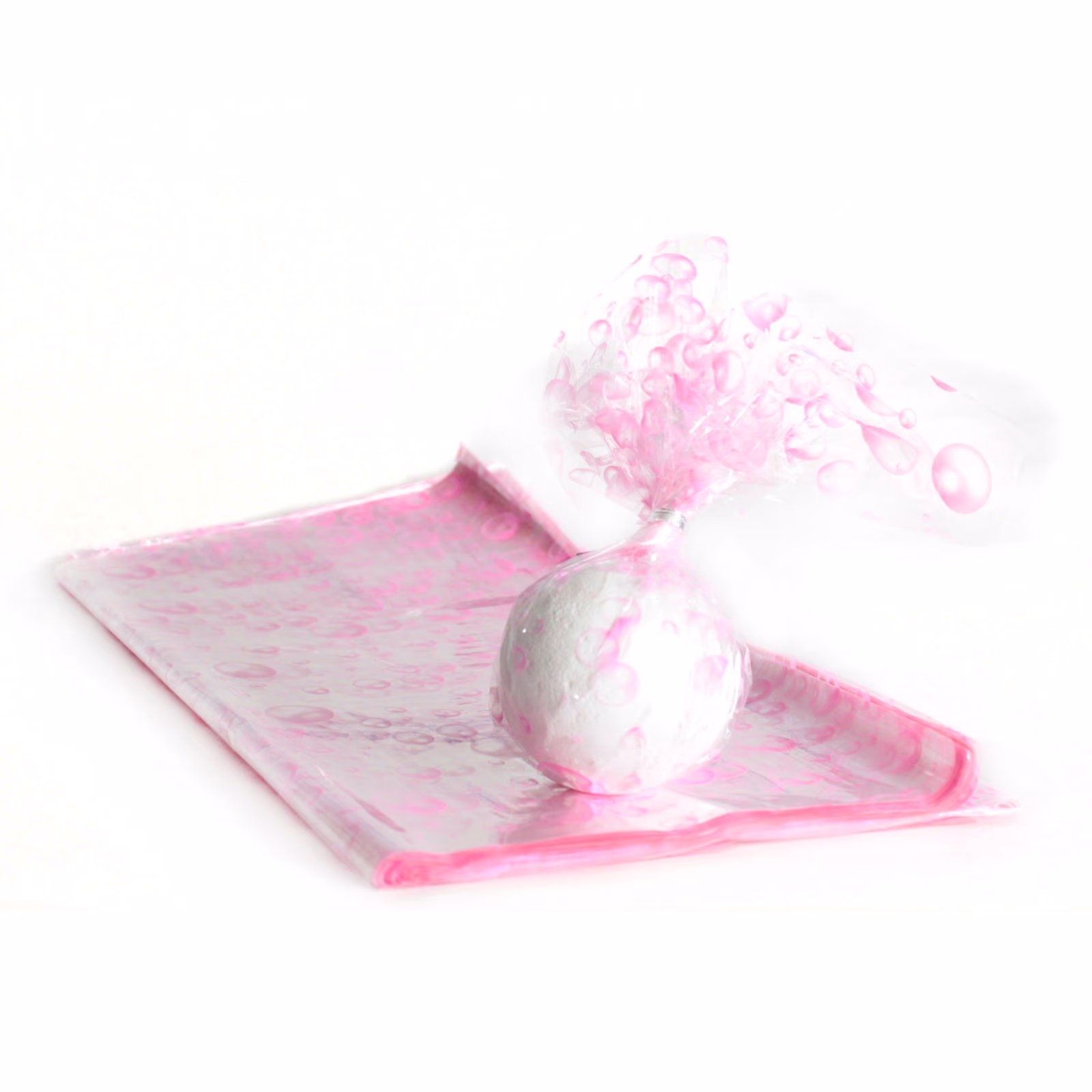 Feuilles Cellophane 40cm - Bulles Roses - 200 Feuilles 2 Feuilles Cellophane 40Cm - Bulles Roses - 200 Feuilles