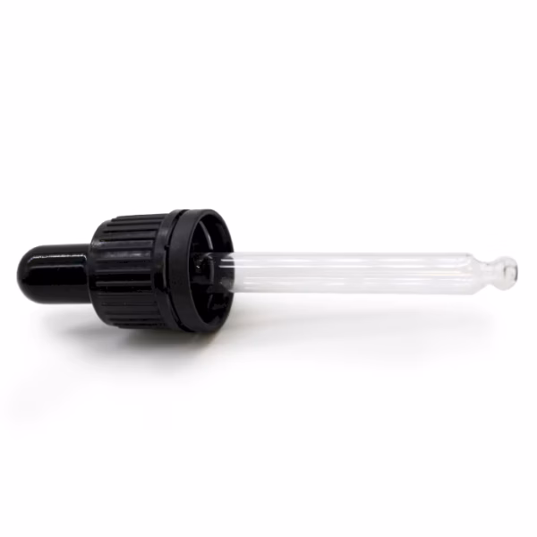 Svart manipuleringssäker glaspipett till droppflaska - 30ml