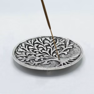 Røgelsesholder Livets Træ i Poleret Aluminium, 10cm