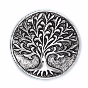 Røgelsesholder Livets Træ i Poleret Aluminium, 10cm