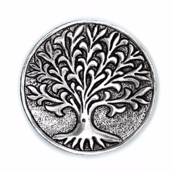 Røgelsesholder Livets Træ i Poleret Aluminium, 10cm