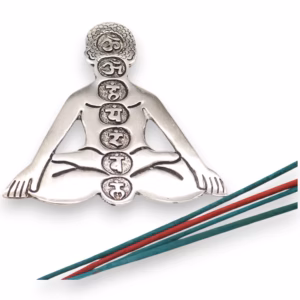 Gepolijst Aluminium Zeven Chakra Yoga Wierookhouder 12x12cm