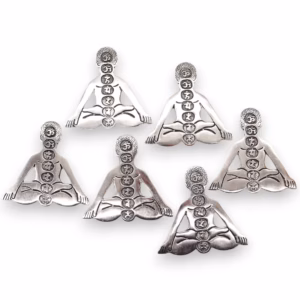 Gepolijst Aluminium Zeven Chakra Yoga Wierookhouder 12x12cm