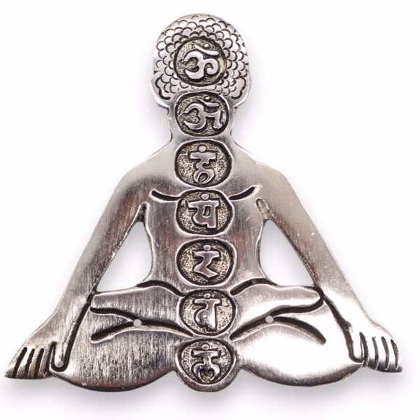 Gepolijst Aluminium Zeven Chakra Yoga Wierookhouder 12x12cm