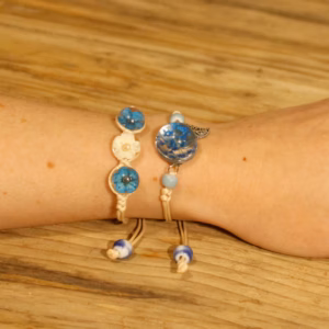 Schmuck mit Gepr. Blumen - Armbänder - Kl. Blumen mit Blatt