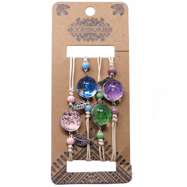 Schmuck mit Gepr. Blumen - Armbänder - Kl. Blumen mit Blatt