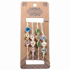 Flores Prensadas - Pulsera de Tres Flores