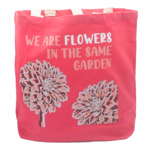 Printed Cotton Bag - We are Flowers - Pink