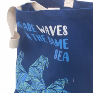 Bedrukte Katoenen Tas - We Are Waves - Blauw