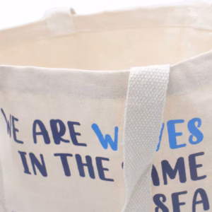 Bedrukte Katoenen Tas - We Are Waves - Blauw