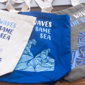 Bedruckte Baumwolltasche - We Are Waves - Natur