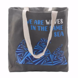Bedruckte Baumwolltasche - We Are Waves - Natur