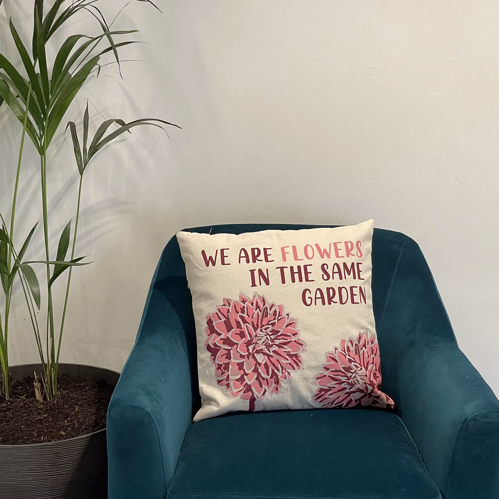 Bomull Putetrekk med Trykk - We Are Flowers - Rosa 12 Bomull Putetrekk Med Trykk - We Are Flowers - Rosa