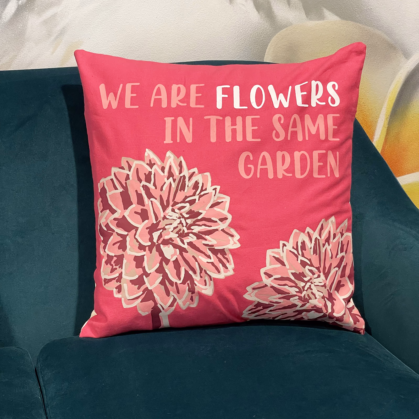 Bomull Putetrekk med Trykk - We Are Flowers - Rosa 3 Bomull Putetrekk Med Trykk - We Are Flowers - Rosa