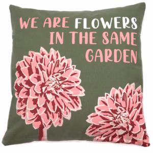 Bomull Putetrekk med Trykk - We Are Flowers - Rosa