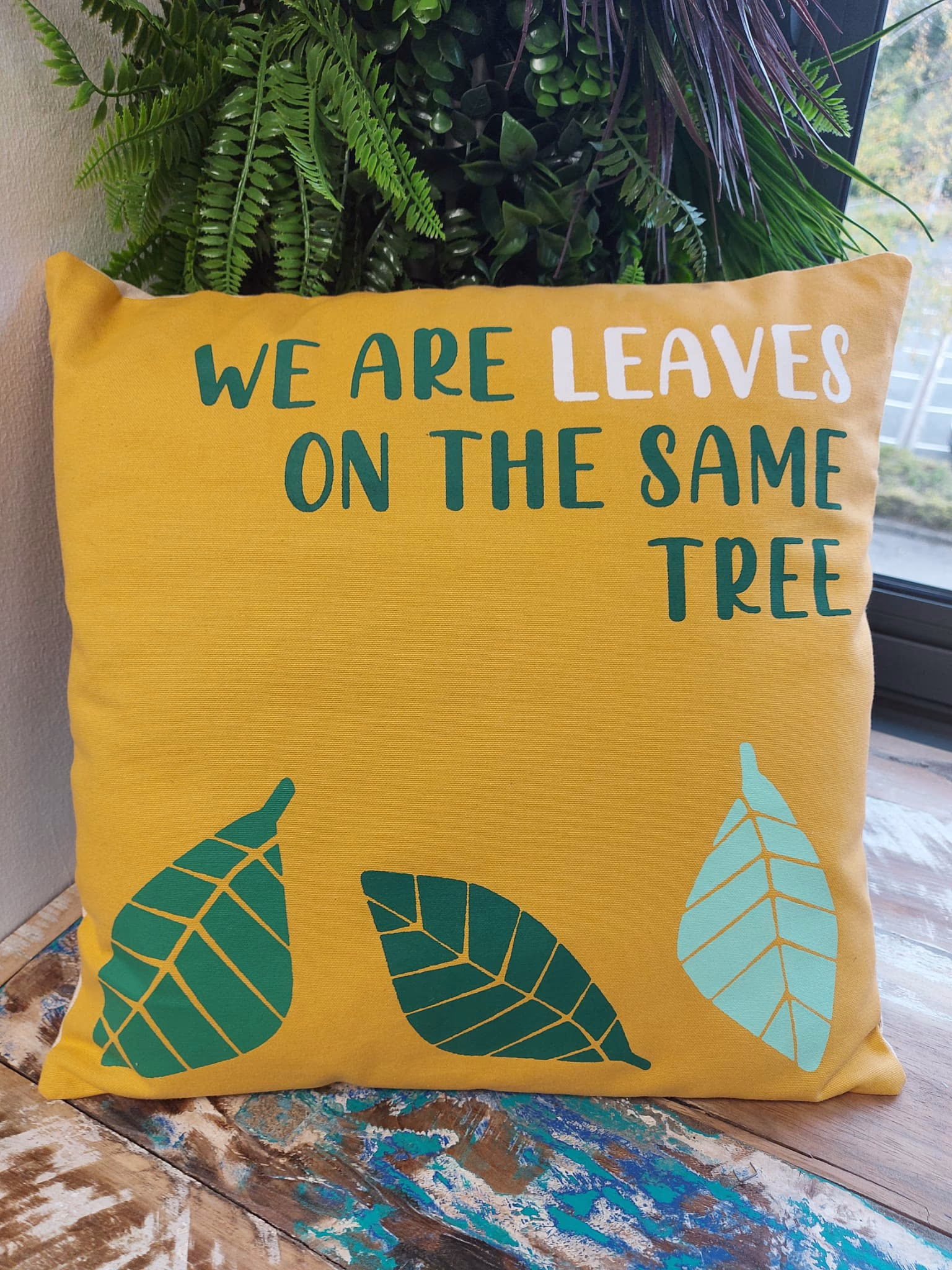 Printed Cotton Cushion Cover - We Are Leaves - Natural 5 Printed Cotton Cushion Cover - We Are Leaves - Natural