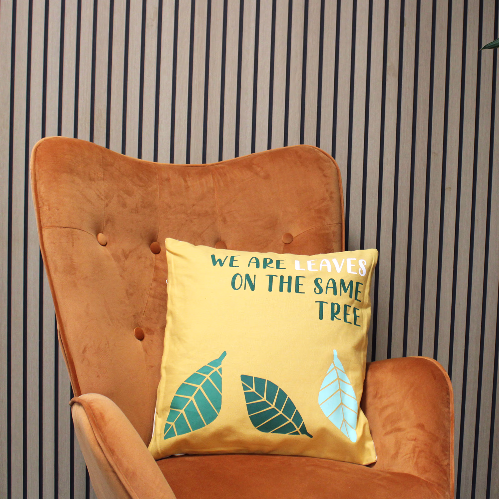 Printed Cotton Cushion Cover - We Are Leaves - Natural 6 Printed Cotton Cushion Cover - We Are Leaves - Natural