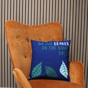 Printed Cotton Cushion Cover - We Are Leaves - Natural