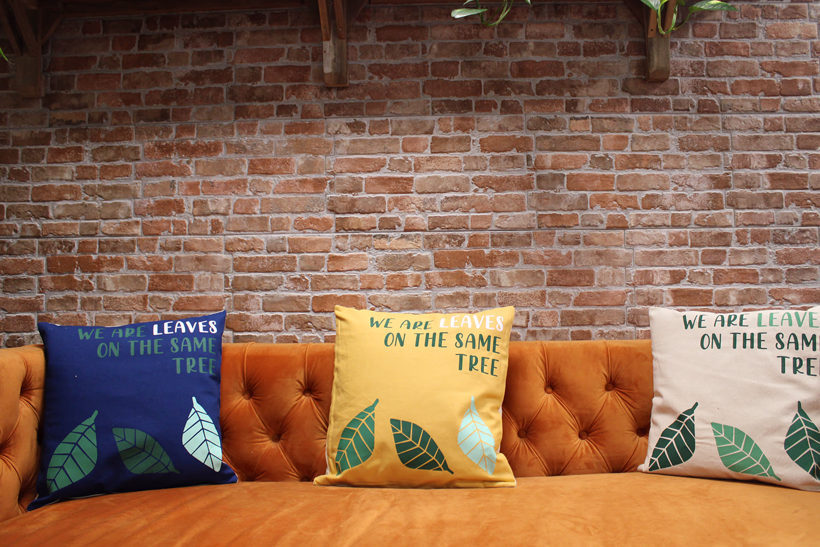 Printed Cotton Cushion Cover - We Are Leaves - Natural 10 Printed Cotton Cushion Cover - We Are Leaves - Natural