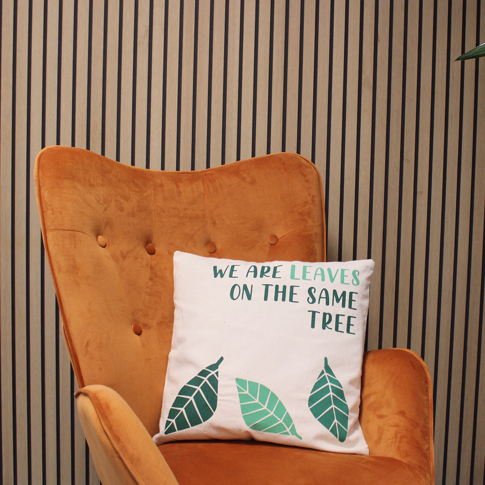 Printed Cotton Cushion Cover - We are Leaves - Yellow 7 Printed Cotton Cushion Cover - We Are Leaves - Yellow