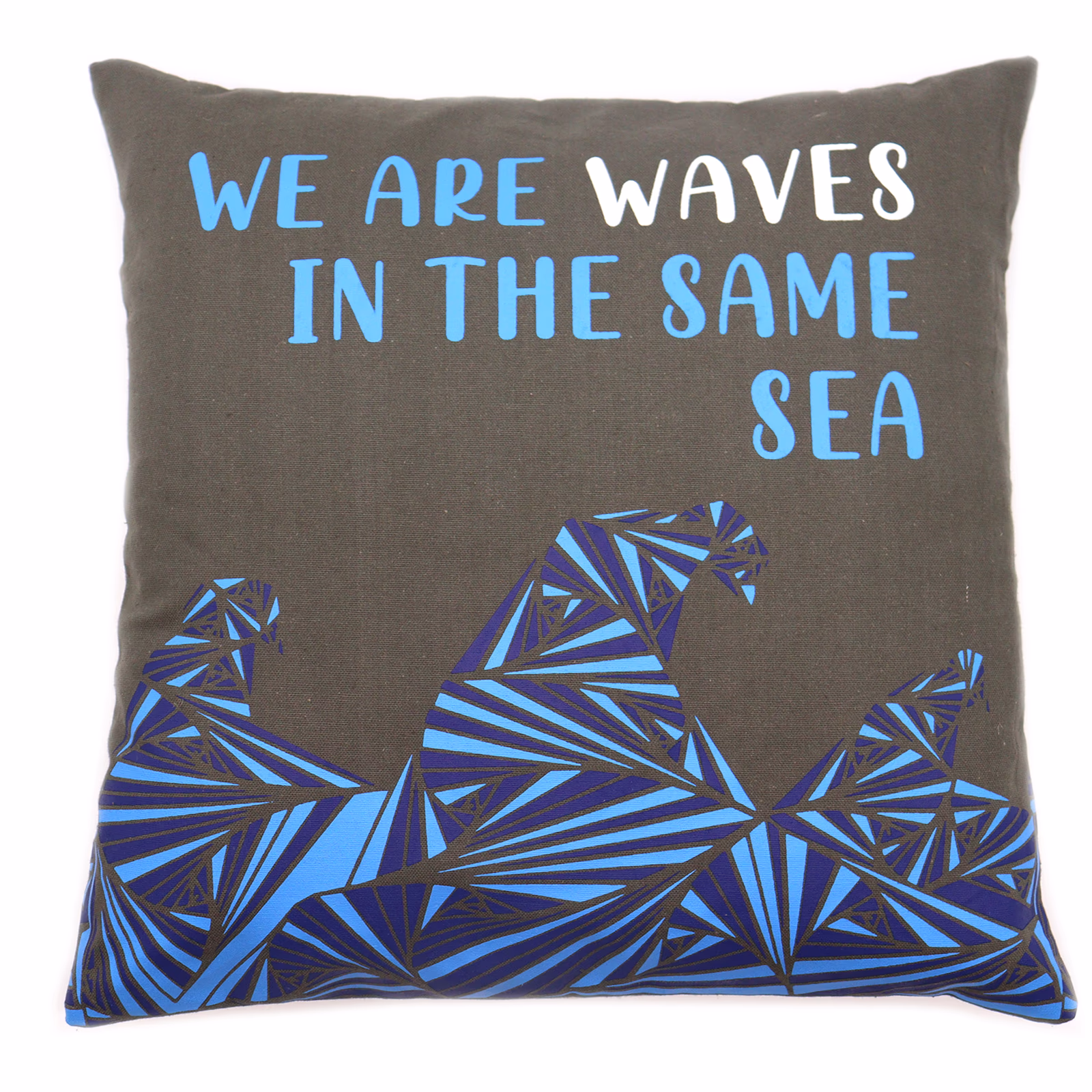 Bedrukte Katoenen Kussenhoes - We Are Waves - Naturel 8 Bedrukte Katoenen Kussenhoes - We Are Waves - Naturel