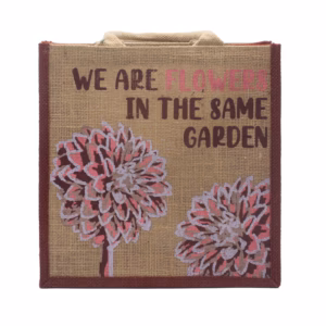 Printed Jute Tasche - We Are Flowers - Natural