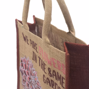Sac en Jute Imprimé - We Are Flowers - Pink