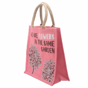 Sac en Jute Imprimé - We Are Flowers - Pink
