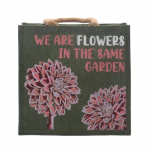 Sac en Jute Imprimé - We Are Flowers - Pink