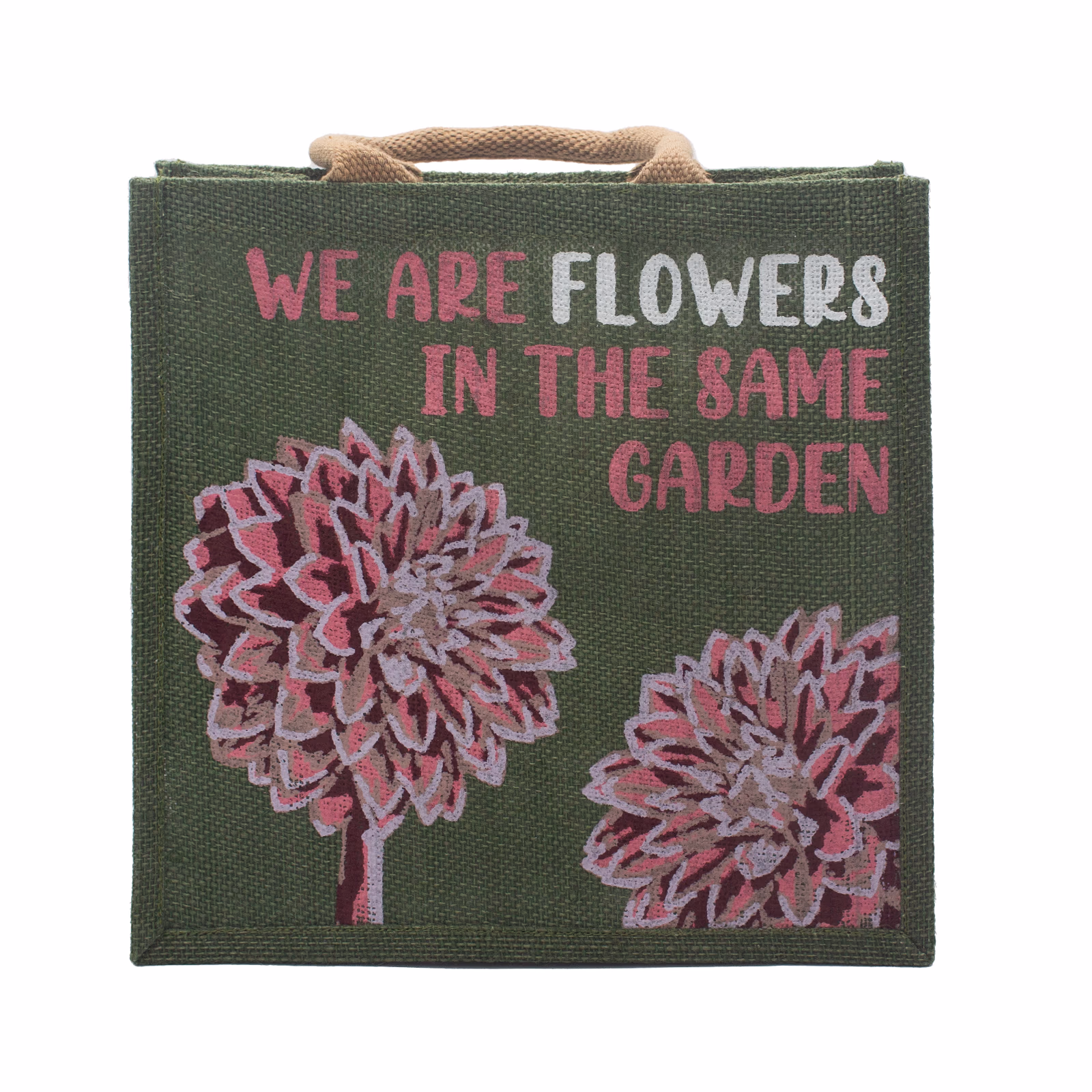 Bolsa de Yute Estampada - We Are Flowers - Rosa 6 Bolsa De Yute Estampada - We Are Flowers - Rosa
