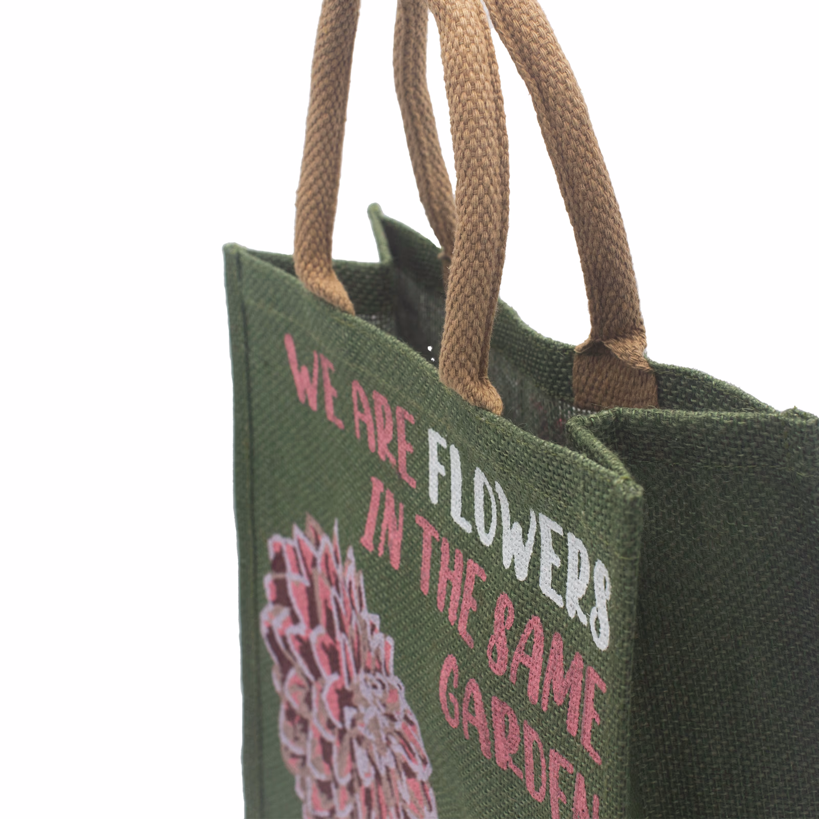 Bolsa de Yute Estampada - We Are Flowers - Rosa 8 Bolsa De Yute Estampada - We Are Flowers - Rosa