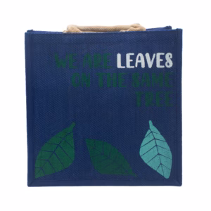 Trykt Jutepose - We Are Leaves - Blå