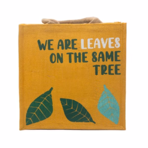 Trykt Jutepose - We Are Leaves - Blå