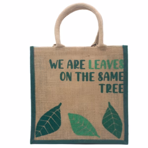 Printed Jute Bag - We are Leaves - Natural