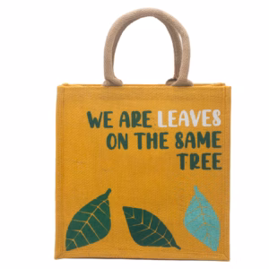 Trykt Jutepose - We Are Leaves - Gul