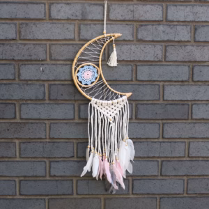 Beskyttelse Drømmefanger - Macrame Moon Assorterede Farver
