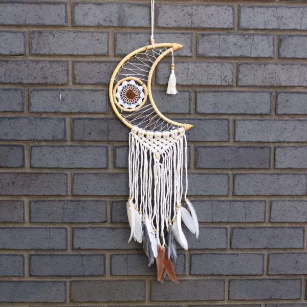 Beskyttelse Drømmefanger - Macrame Moon Assorterede Farver