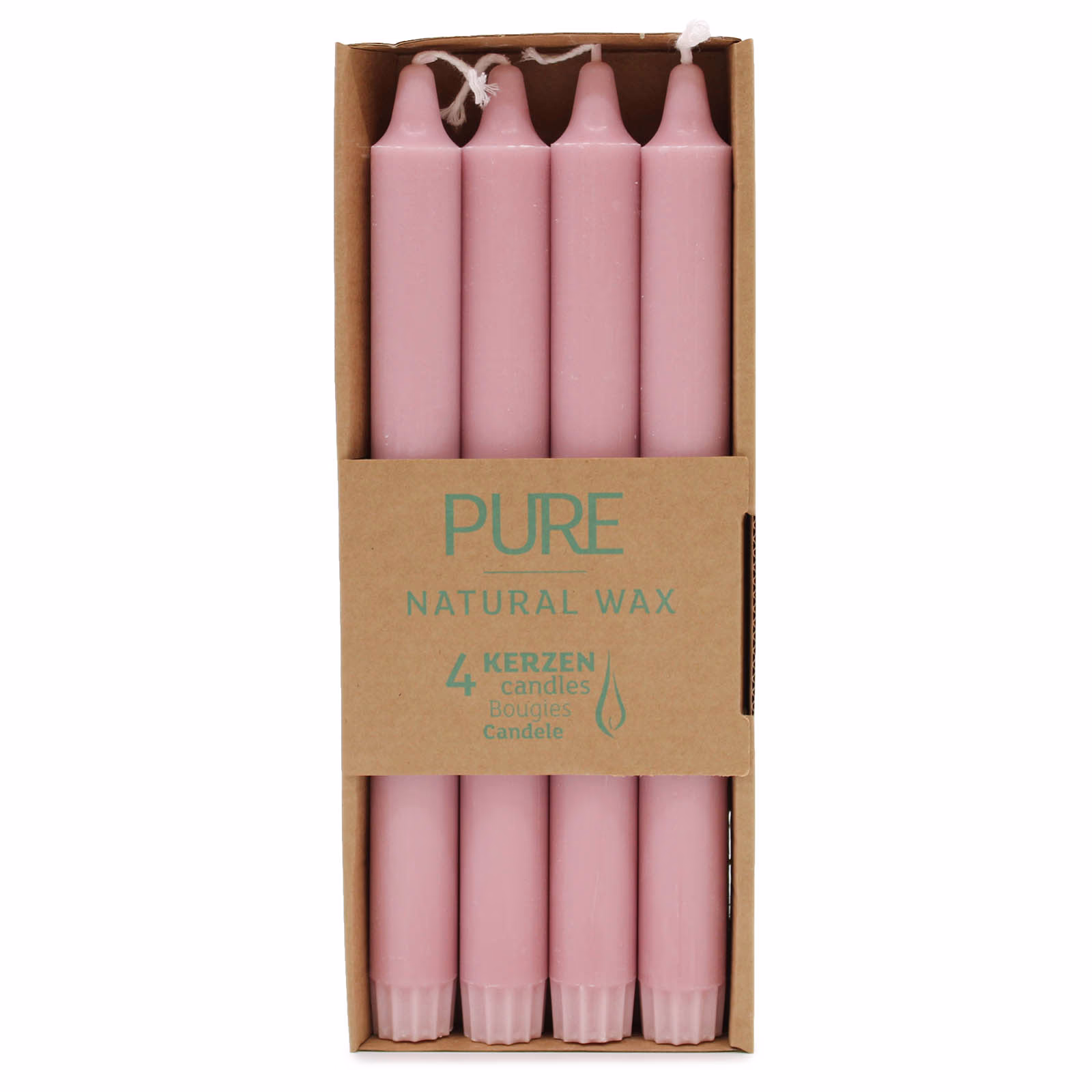 Pure Natural Wax Dinner Vela 25x2.3 - Antique Rosa 1 Pure Natural Wax Dinner Vela 25X2.3 - Antique Rosa