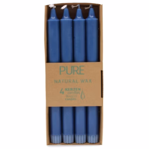 Tischkerze Natürliches Wachs 25x2.3 - Blau