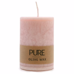 Reines Olivenwachs Kerze 90x60 - Antique Rose