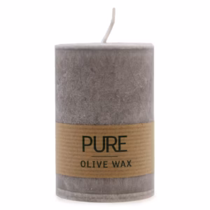 Vela de Cera de Oliva Pura 90x60 - Gris