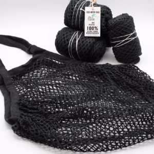 Bolsa de Malla de Yute Suave Puro y Algodón - Negro