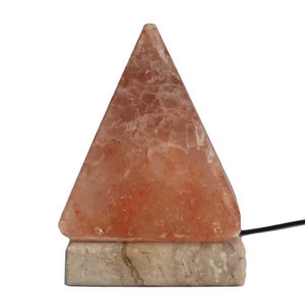 Kvalitets USB Pyramide - Saltlampe - (Hvidt Lys) - 9cm