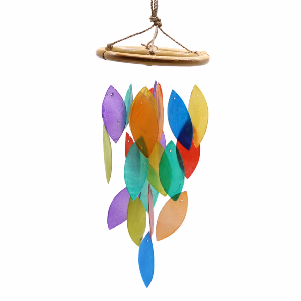 Carillón de Madera - Hojas de Bambú y Arco Iris