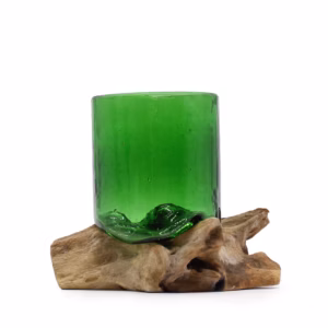 Vidrio Reciclado Fundido sobre Madera - Vaso